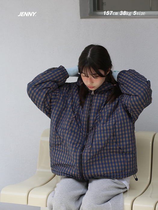 Two Way Check Padded Jacket