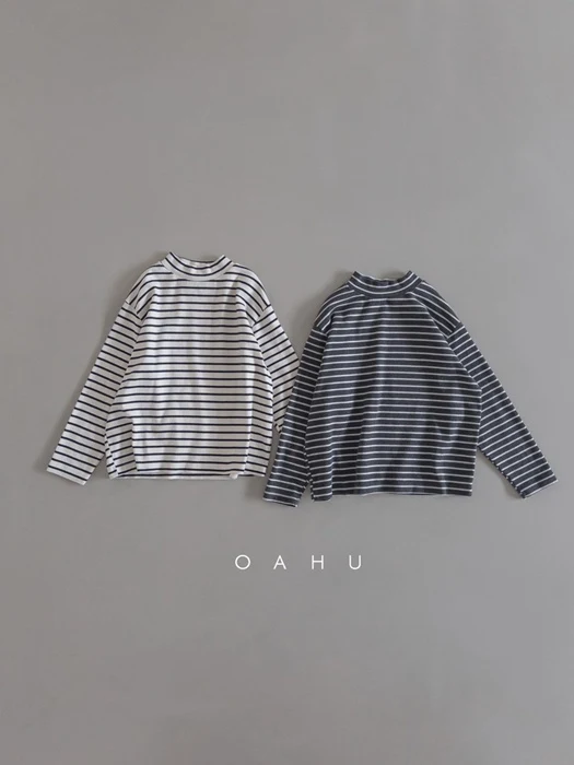 Basic Stripe Turtleneck Tee
