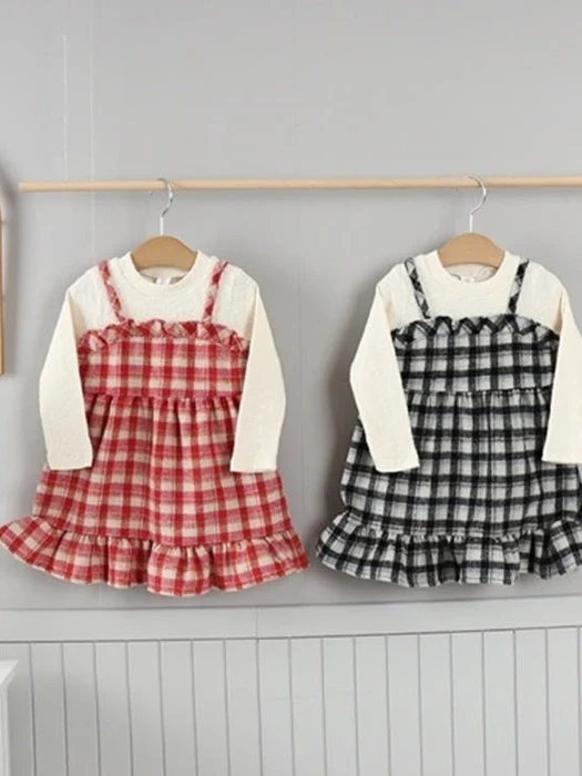 Frill Check One-piece