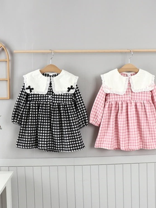 Square Check Collar One-piece