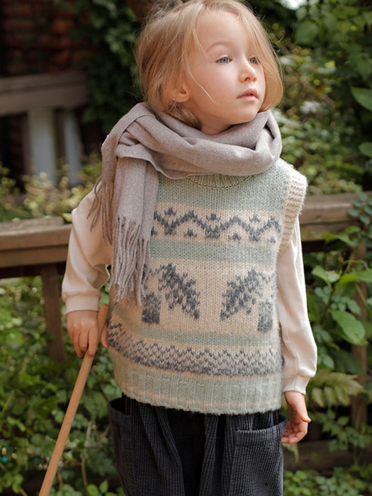 Acorn Jacquard Knit Vest