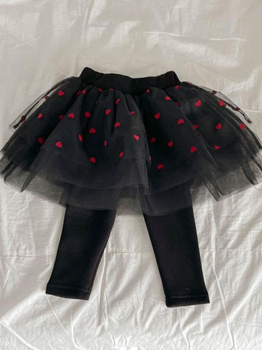 Brushed Heart Tiered Skirted Leggings