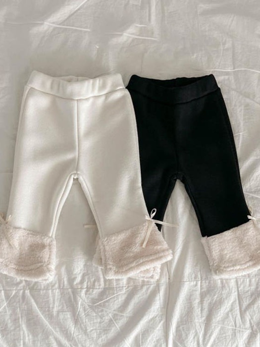 Brushed Ribbon Flared Pants