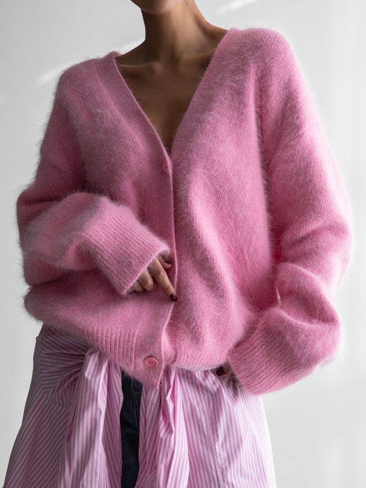 Luxe Mink Angora Knit Cardigan Luxe Mink Angora Knit Cardigan