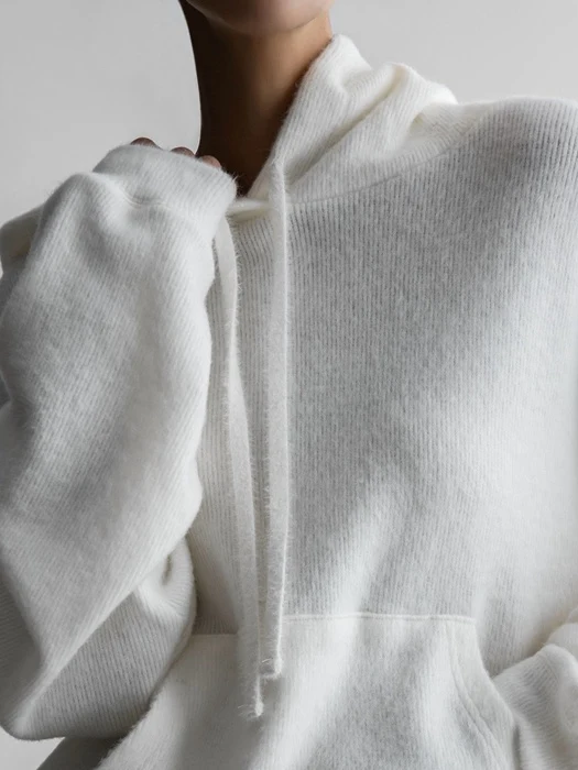 Hairy Texture Cozy Hooded Top Hairy Texture Cozy Hooded Top