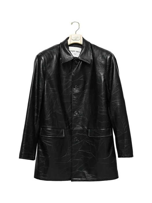 Patchwork Vegan Single Button Half Coat