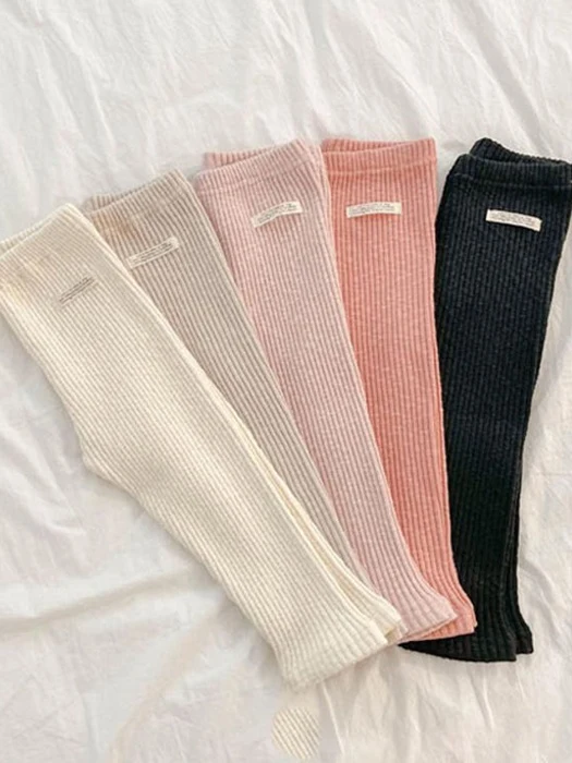 Peach Thick Ribbed Leggings