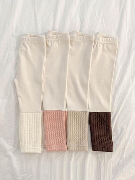 Peach Ribbed Two Tone Leggings