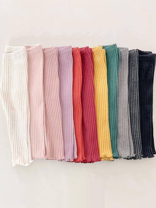 Peach Ribbed Wave Leggings