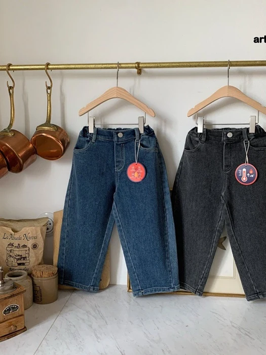 Leaf Curved Denim Pants