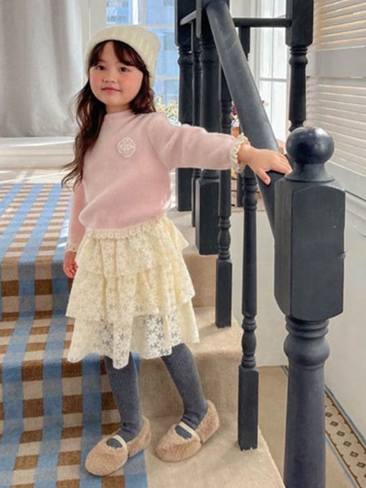 Flower Lace Tiered Skirt Flower Lace Tiered Skirt