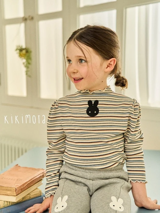 Rainbow Stripe Rabbit Tee