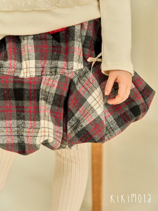 Check Balloon Skirt