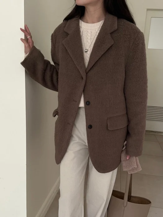Hairy Wool Quilted Jacket