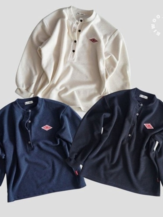 Embossed Henley Neck Tee (Adult)