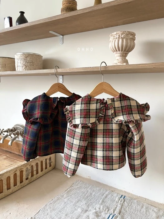 Tartan Check Collar Blouse Tartan Check Collar Blouse
