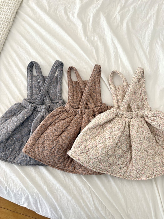 Floral Quilted Suspender Skirt Floral Quilted Suspender Skirt