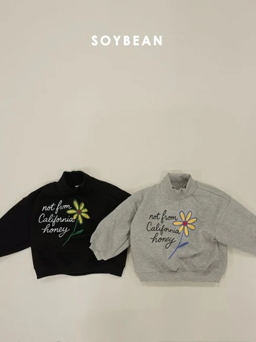 Flower Mock Neck Fleece Sweatshirt Flower Mock Neck Fleece Sweatshirt
