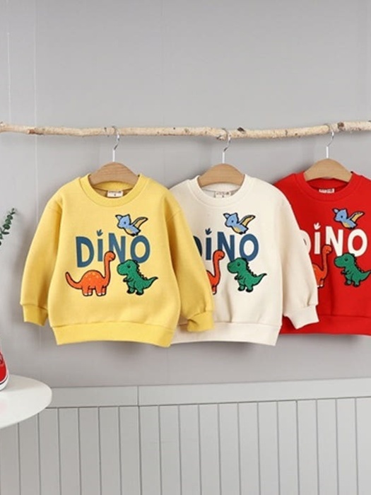 Fleece Boucle Embroidered Dino Tee Fleece Boucle Embroidered Dino Tee