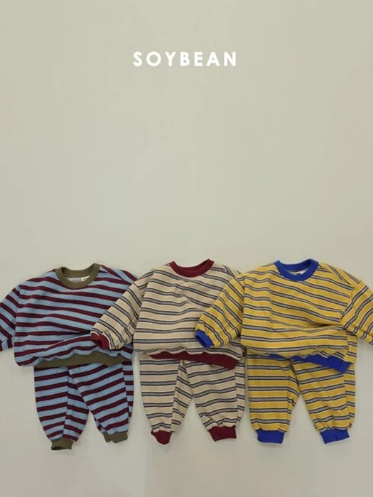 Warm Stripe Top Bottom Set Warm Stripe Top Bottom Set