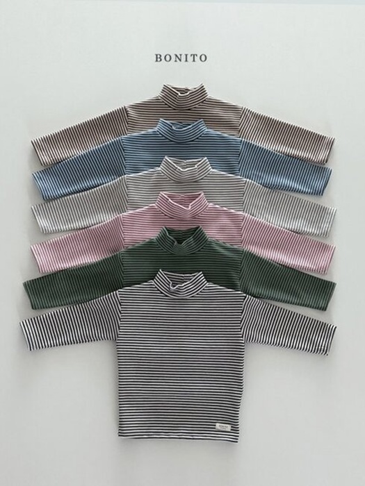 Stripe Fleece Turtleneck Tee Stripe Fleece Turtleneck Tee