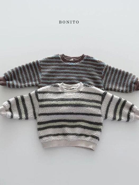 Irregular Stripe Fleece Sweatshirt
