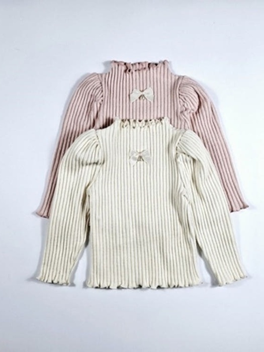 Peach Ribbed Balloon Tee