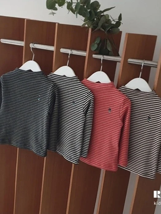 Toy Stripe Turtleneck Tee