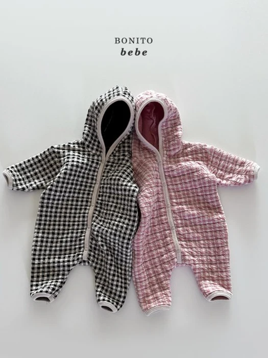 Bebe Quilted Check Hood Suit