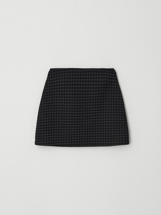 Midi Wool Check Skirt