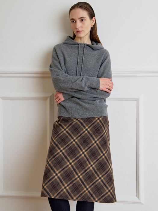 Check Midi Skirt