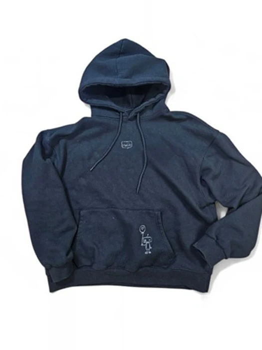 Adult Fleece Robot Embroidery Hoodie