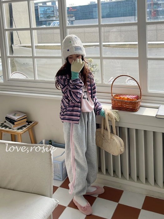 Candy Tape Fleece Jogger Pants