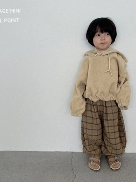 Check Wool Thick Pants