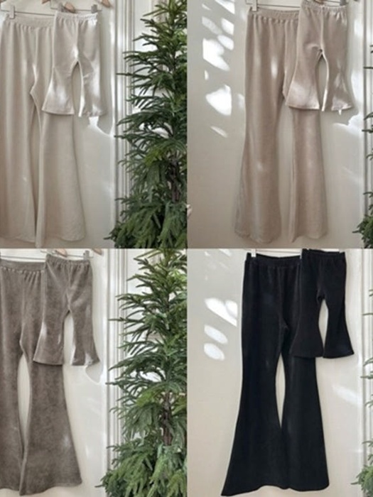 Corduroy Span Bootcut Pants (Mom)