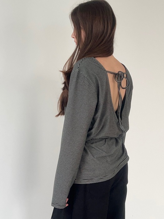 Stripe Back Ribbon Tee Stripe Back Ribbon Tee