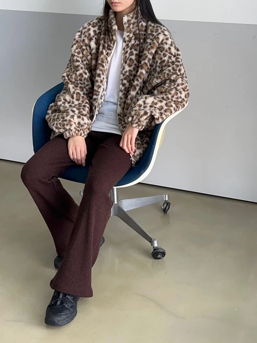 Wool Rib Bootcut Pants