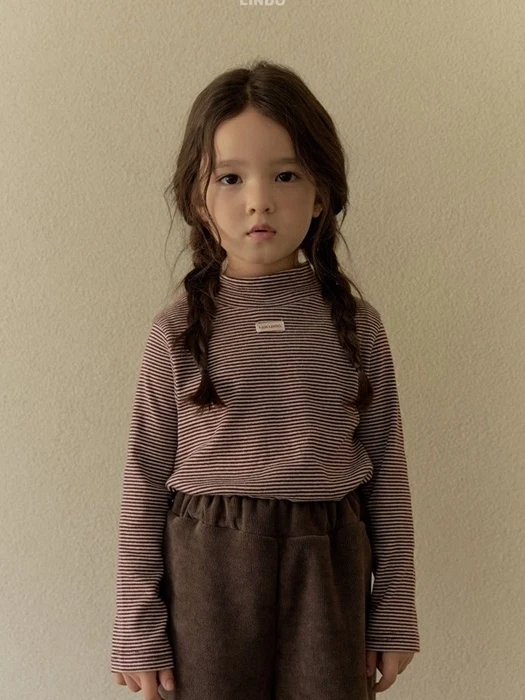 Stripe Mock Neck Tee Stripe Mock Neck Tee