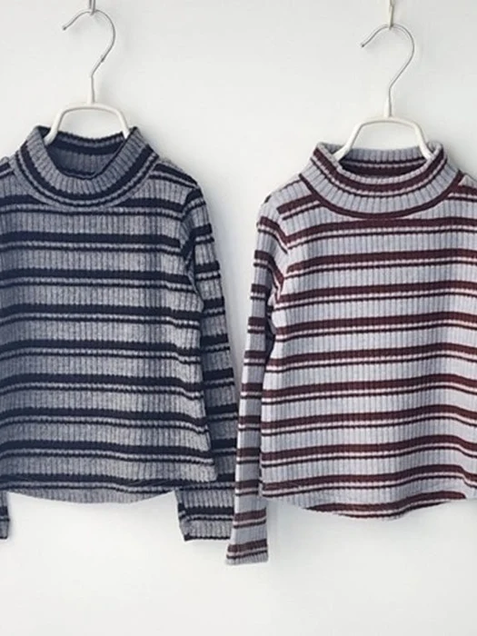 Stripe Half Turtleneck Tee Stripe Half Turtleneck Tee