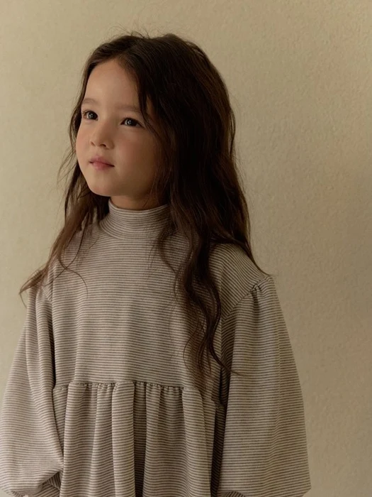 Stripe Turtleneck One-piece