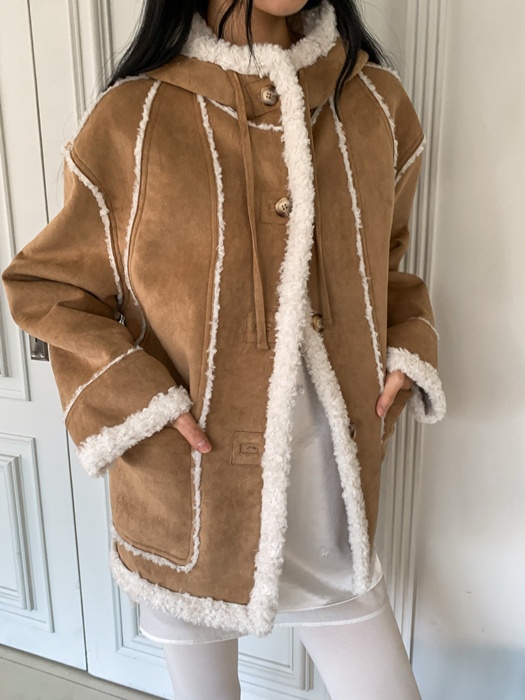 Fobiz Hooded Reversible Shearling Coat Fobiz Hooded Reversible Shearling Coat