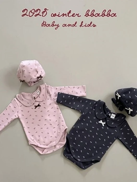 Denny Ribbon Collar Suit Bonnet Set Denny Ribbon Collar Suit Bonnet Set