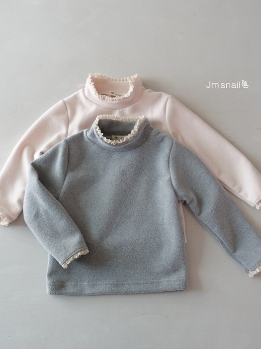 Double Brushed Lace Turtleneck Tee Double Brushed Lace Turtleneck Tee