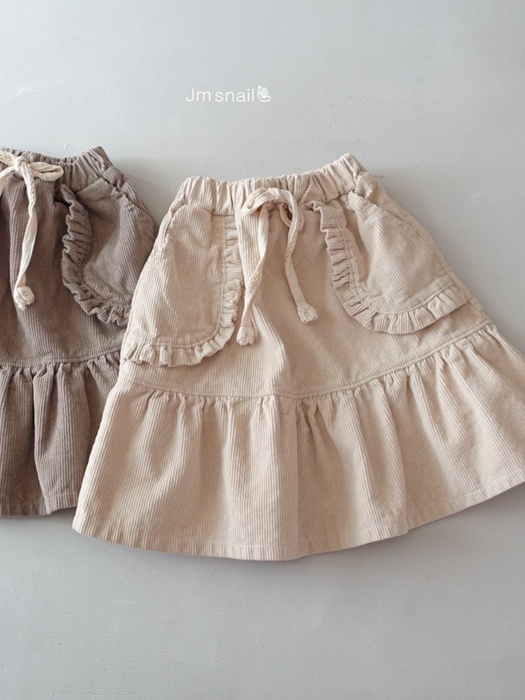 Frill Pocket Corduroy Skirt