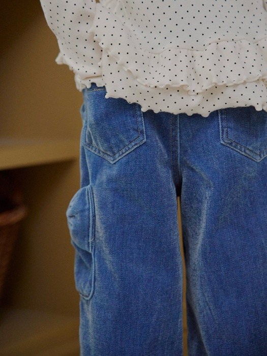 Velvet Ribbon Denim Pants