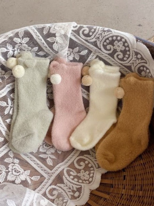 Angora Pom-Pom Socks