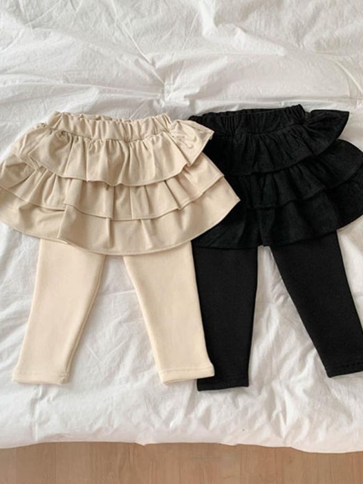Fleece Suede Tiered Leggings Skirt