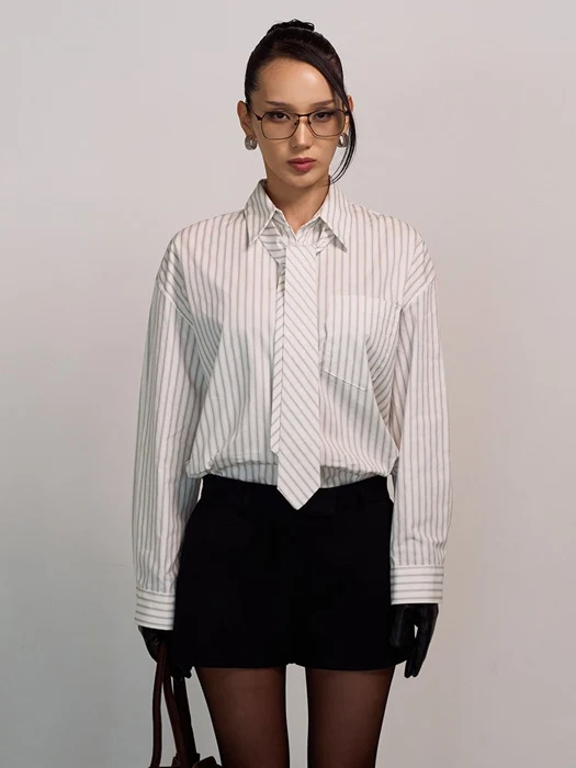 Cotton Overfit Tie Shirt Cotton Overfit Tie Shirt