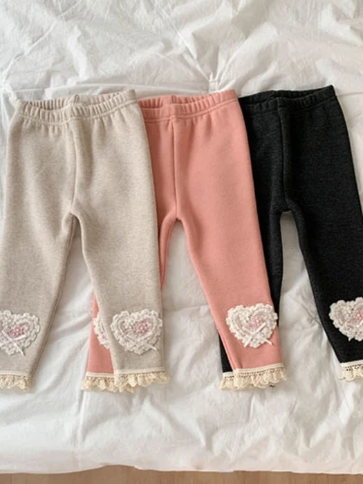 Fleece Pink Heart Leggings