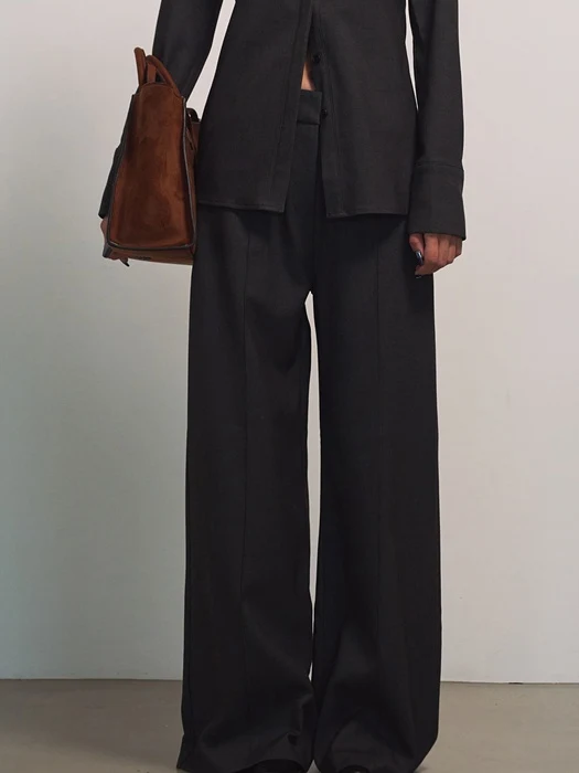 Classic Pintuck Wool Wide Slacks Classic Pintuck Wool Wide Slacks